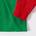 Christmas Reindeer Letter Pattern Print Raglan Long-sleeve Family Matching Pajamas Sets (Flame Resistant) Green