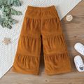 Toddler Girl Elasticized Solid Color Tiered Corduroy Pants Ginger