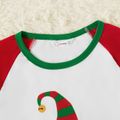 Christmas Elf and Letter Print Snug Fit Red Family Matching Long-sleeve Pajamas Sets Red/White