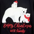 Christmas Polar Bear and Letter Print Family Matching Long-sleeve Pajamas Sets (Flame Resistant) Grey