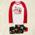 Christmas Sloth and Letter Print Snug Fit Family Matching Red Raglan Long-sleeve Pajamas Sets Red/White