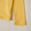 Kid Girl Mock Neck Solid Thermal Long-sleeve Basic Layering Tee Yellow