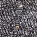 Toddler Girl Button Design Waffle Knit Sweater Cardigan Black/White