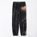 Tie Dye Coffee Ribbed Casual Jogger Sweatpants Sports Ninth Pants for Mom and Me Coffee