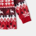 Christmas All Over Snowflake Print Red Family Matching Long-sleeve Pajamas Sets (Flame Resistant) Multi-color image 5
