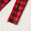 Christmas Red Plaid Dinosaur and Letter Print Snug Fit Family Matching Long-sleeve Pajamas Sets Red/White