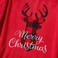 Christmas Deer and Letter Embroidered Red Family Matching Long-sleeve Thickened Polar Fleece Pajamas Sets (Flame Resistant) Red image 5