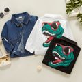 Baby / Toddler Boy Trendy Dinosaur Print Denim Jacket White