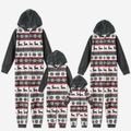 Christmas Print Family Matching Hooded Thickened Long-sleeve Polar Fleece Onesies Pajamas Sets (Flame Resistant) Dark Grey image 2