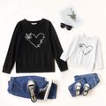 Graphic Love Heart Print Long-sleeve Sweatshirts for Mom and Me Multi-color