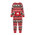 Christmas Polar Bear and Letter All Over Print Red Family Matching Long-sleeve Onesies Pajamas Sets (Flame Resistant) Multi-color image 4