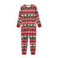 Christmas Polar Bear and Letter All Over Print Red Family Matching Long-sleeve Onesies Pajamas Sets (Flame Resistant) Multi-color image 3