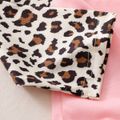 Kid Girl Leopard Print Colorblock Tie Knot Long-sleeve Tee Multi-color image 3