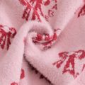 Kid Girl Bowknot Pattern Pink Sweater Pink