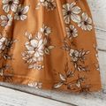 2pcs Baby Girl Long-sleeve Ribbed Cardigan and Floral Print Sleeveless Dress Set Color block