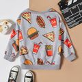 Toddler Boy Fast Food Print Pullover Sweatshirt Light Grey