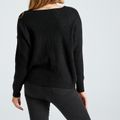 Black V-neck Long-sleeve Sweater Black image 5