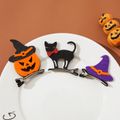 Pacote de 3 clipes de cabelo de desenho animado de halloween morcego abóbora fantasma gato projeto de chapéu clipes de cabelo adereços de fantasia para suprimentos de festa de halloween Multicolorido