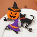 Pacote de 3 clipes de cabelo de desenho animado de halloween morcego abóbora fantasma gato projeto de chapéu clipes de cabelo adereços de fantasia para suprimentos de festa de halloween Multicolorido