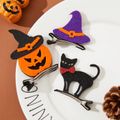 3-pack Halloween Cartoon Hair Clips Bat Pumpkin Ghost Cat Hat Design Hair Clips Costume Props for Halloween Party Supplies Multi-color