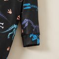 Baby Boy All Over Dinosaur Print Long-sleeve Jumpsuit Black image 3
