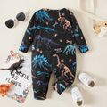 Baby Boy All Over Dinosaur Print Long-sleeve Jumpsuit Black image 5