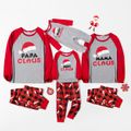 Christmas Hat and Letter Print Red Family Matching Raglan Long-sleeve Plaid Pajamas Sets (Flame Resistant) Red