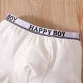 1pc Fashionable Kid Boy 100% Cotton Solid Letter Print Underwear Boxer Briefs White image 2