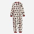 Christmas All Over Bear Print Family Matching Long-sleeve Onesies Pajamas Sets (Flame Resistant) Color block