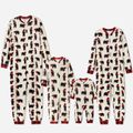 Christmas All Over Bear Print Family Matching Long-sleeve Onesies Pajamas Sets (Flame Resistant) Color block