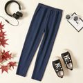 Kid Girl 100% Cotton Casual Elastic Denim Leggings Royal Blue image 5