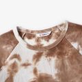 Coffee Tie Dye Long-sleeve Sweatshirts with Shorts 2-piece Sets for Mom and Me Coffee