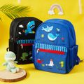 Baby Kids Cute Cartoon Print Backpack Toddler Square School Bag Travel Bag Black