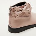 Toddler / Kid Polka Dots Bowknot Decor Back Zipper Knit Splicing Boots Pink