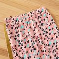 Kid Girl Leopard Side Bronzing Print Elasticized Casual Pants Pink
