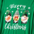 Christmas Gnomes and Letter Print Green Family Matching Long-sleeve Pajamas Sets (Flame Resistant) Green