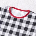Christmas Black Plaid Family Matching Long-sleeve Pajamas Sets (Flame Resistant) Black/White image 4