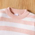 Toddler Girl Casual Stripe Knit Sweater Pink