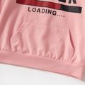 Letter Print Pink Sibling Matching Long-sleeve Hooded Sweatshirts Sets Pink