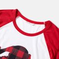 Christmas Plaid Bear and Letter Print Red Family Matching Raglan Long-sleeve Pajamas Sets (Flame Resistant) Red/White image 3