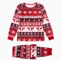 Christmas All Over Snowflake Print Red Family Matching Long-sleeve Pajamas Sets (Flame Resistant) Multi-color image 4