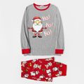 Christmas Cartoon Santa and Letter Print Red Family Matching Long-sleeve Pajamas Sets (Flame Resistant) Red image 3