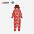 PAW Patrol 3D Antler Allover Hooded Christmas Family Matching Onesies Pajamas Red