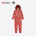 PAW Patrol 3D Antler Allover Hooded Christmas Family Matching Onesies Pajamas Red