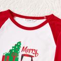 Christmas Tree Car and Letter Print Family Matching Red Raglan Long-sleeve Pajamas Sets (Flame Resistant) Multi-color image 3