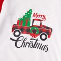 Christmas Tree Car and Letter Print Family Matching Red Raglan Long-sleeve Pajamas Sets (Flame Resistant) Multi-color image 4