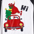 Christmas Gnome and Car Print Family Matching Raglan Long-sleeve Red Plaid Pajamas Sets (Flame Resistant) Black/White/Red