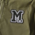 Kid Girl Letter Embroidered Back Sequined Wing Design Zipper Bomber Jacket Army green