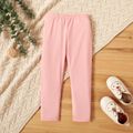 Toddler Girl Casual Elasticized Solid Color Leggings Pink