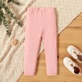 Toddler Girl Casual Elasticized Solid Color Leggings Pink image 1